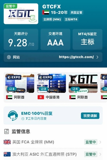 GTCFX 监管信息与天眼评分